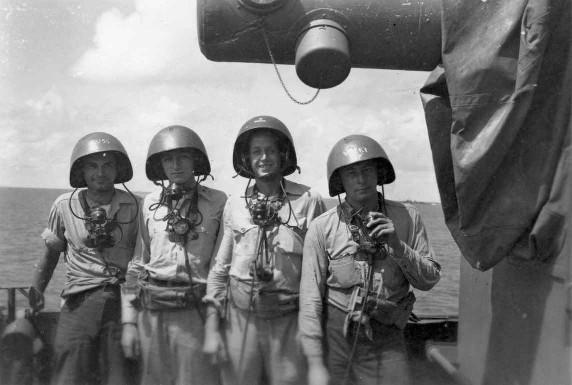 Talkers.<br>(L&rarr;R) F. Russo, Lt. Hill, Lt. Nehring, R. Raphael.