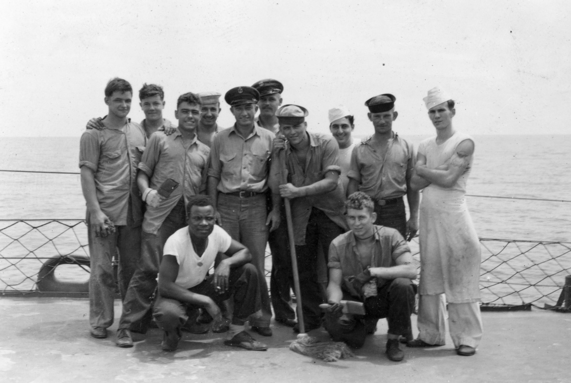 BACK ROW (L&rarr;R) C. &ldquo;Dinty&rdquo; Moore, [unknown], M. Viera, M. Rusinoski, T. Westbrook, R. Witt, J. Novacek, G. Pacitti, V. Olszewski, H. Muensterman.<br>FRONT ROW (L&rarr;R) J. Davis, W. Curry.